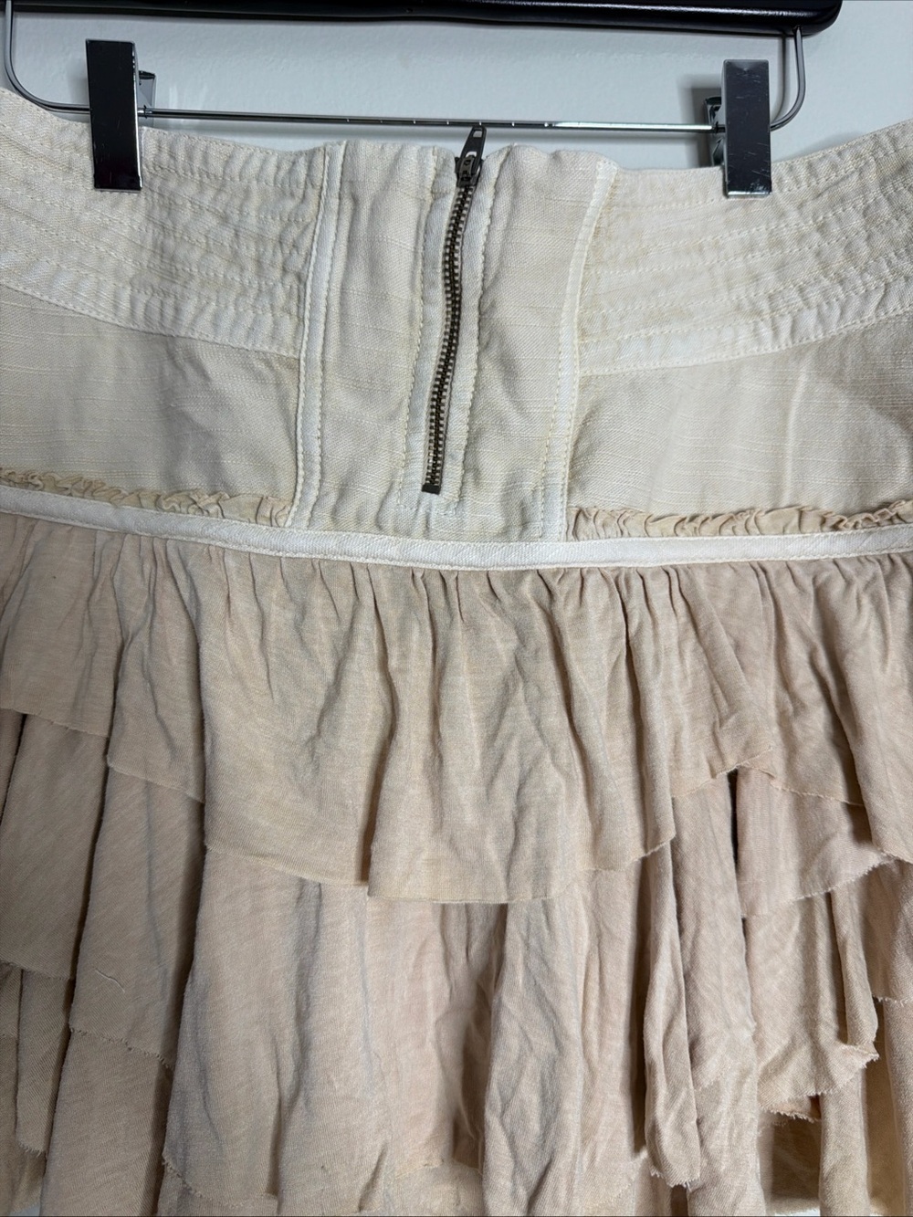 Free People Frostbite Ruffles Tiered Exposed Zipper Mini Skirt - Picture 4 of 6